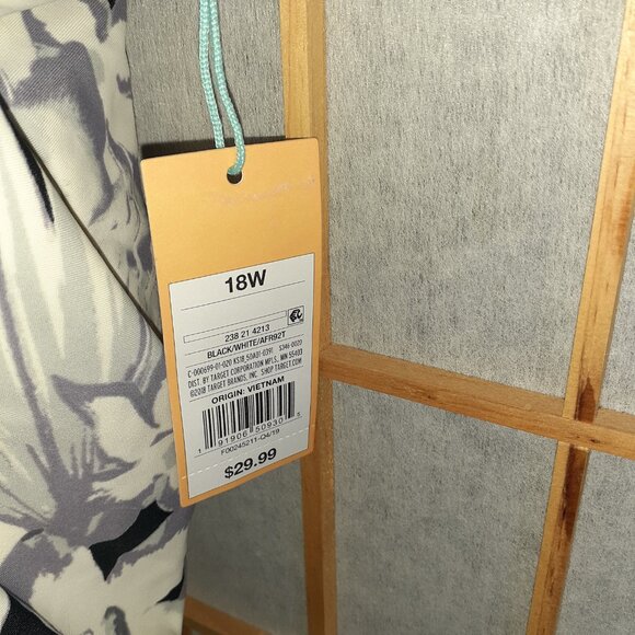 NEW! KONA SOL SWIMWEAR SLIMMING BANDED SWIM TOP FLORAL-WOMENS PLUS SIZE 18W - Picture 3 of 4